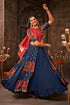 Shubhkala Blue Thread Embroidered Chaniya Choli for Indian Navratri Special Collection